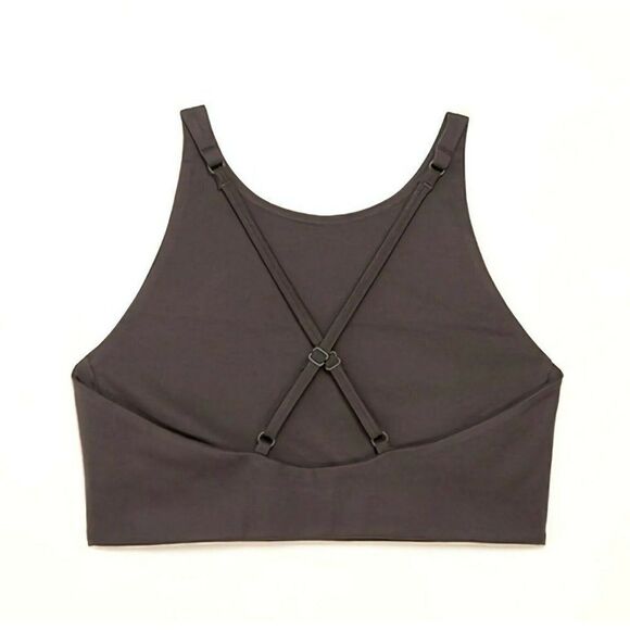 GIRLFRIEND COLLECTIVE Topanga Low Impact Longline Sports Bra Shadow Gray XS,S,L - Picture 4 of 12